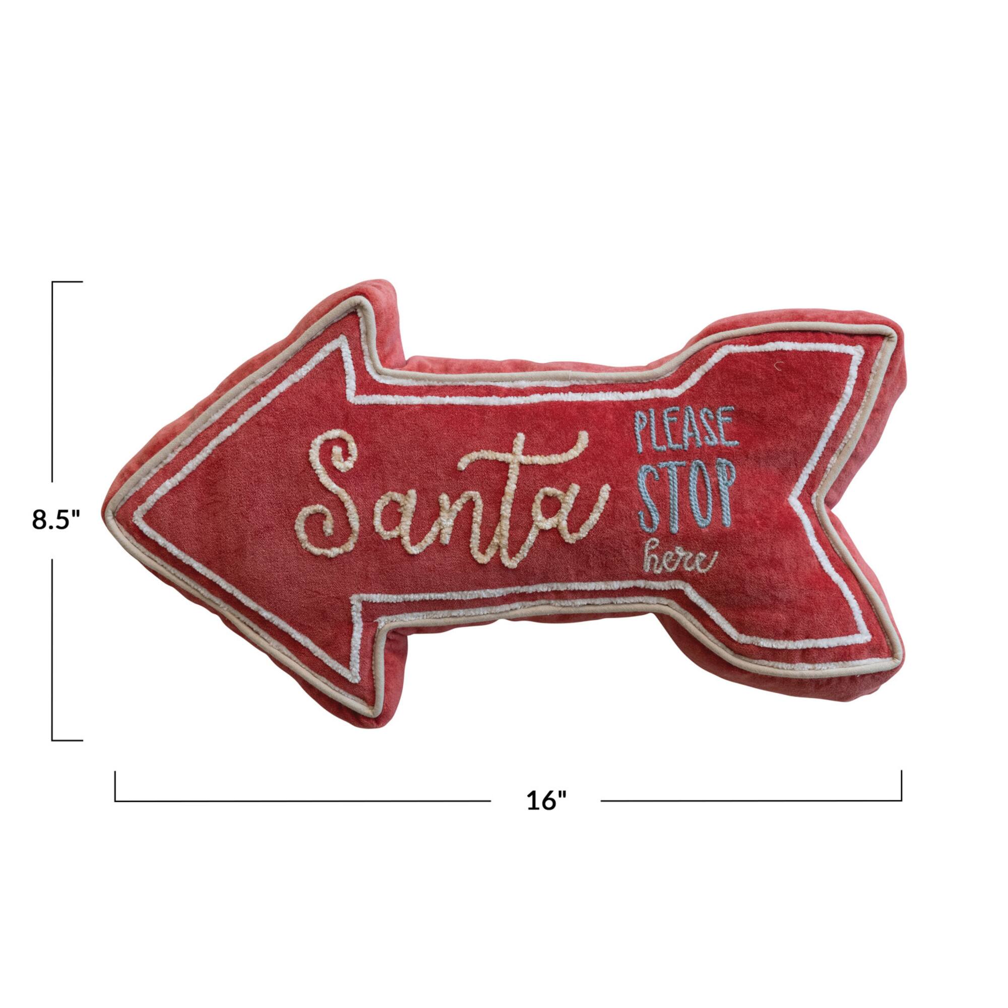 Hello Honey® Santa Please Stop Here Cotton Lumbar Pillow